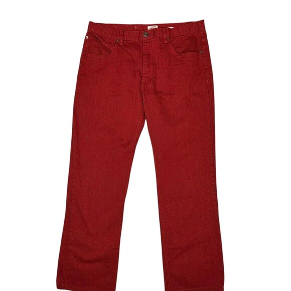 Mens Noiz Vintage Premium Quality Denim Jeans 38x32 Dark Wash Burgundy - Picture 14 of 14